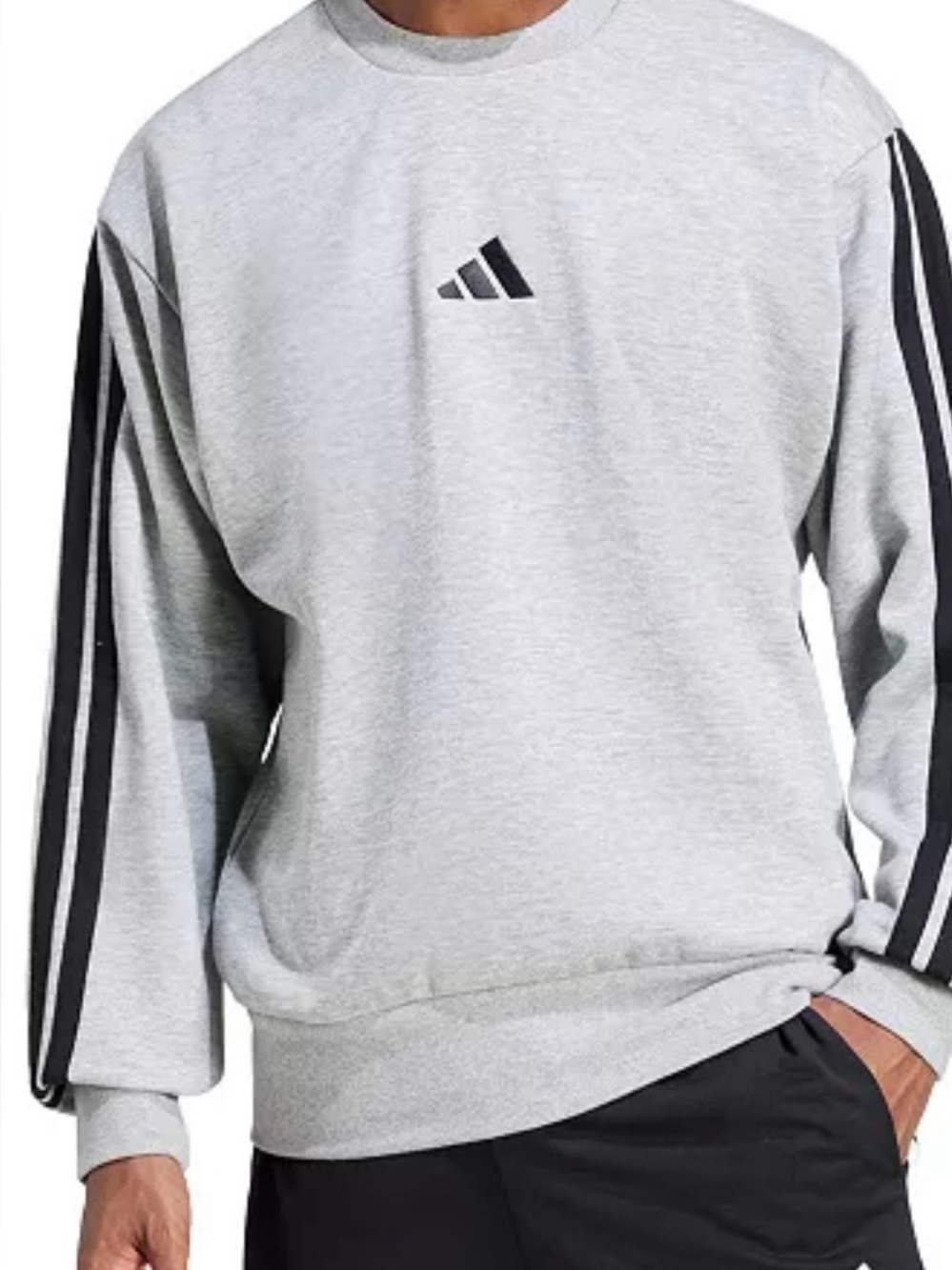 Adidas 3 Stripe Fleece Sweatshirt NWT